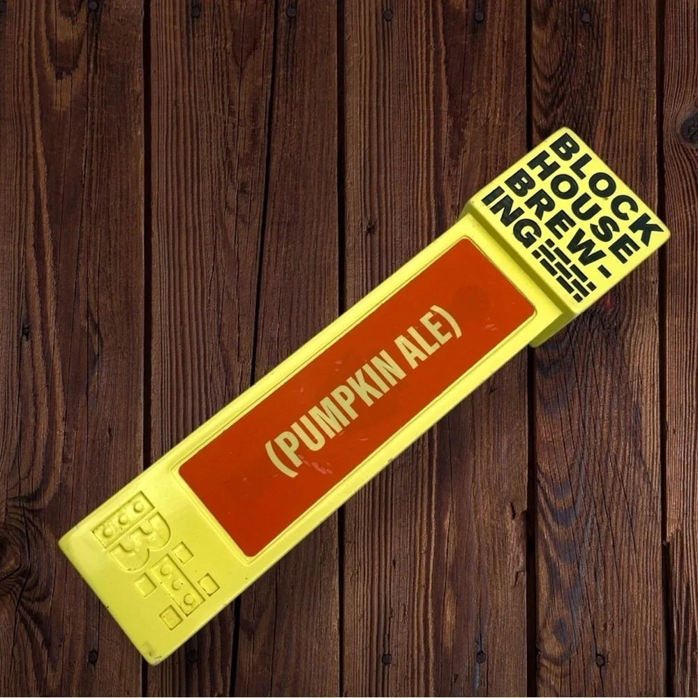 Block House Brewing Pumpkin Ale Beer Tap Handle Rare Fall Brick Style